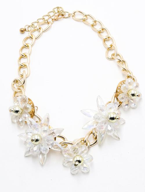 clear translucent bead floral necklace - 18034238 - Very Small Image - 1
