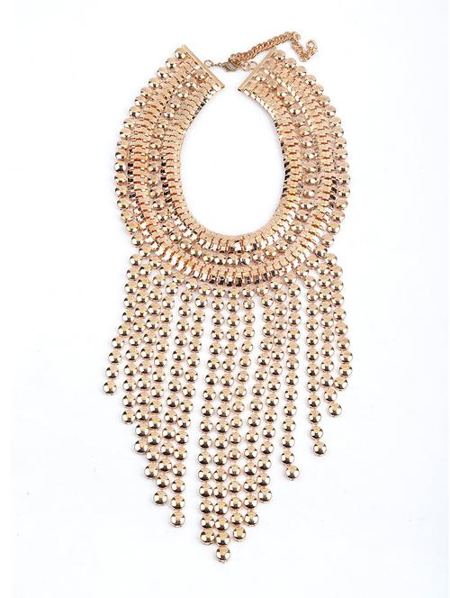 chunky gold metallic fringe necklace - 18034275 - Very Small Image - 1