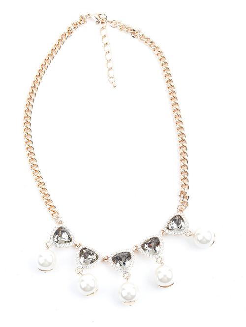 trilliant crystal and pearl charm necklace - 18034288 - Very Small Image - 1