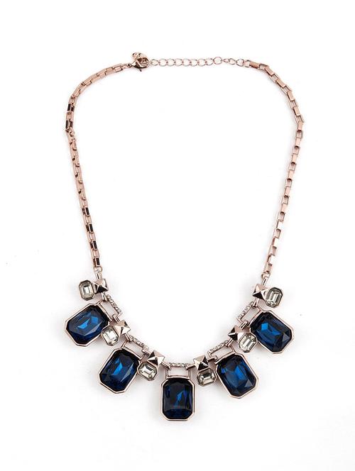 refined sapphire blue rose gold necklace - 18034309 - Very Small Image - 1