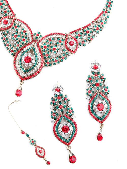 red crystal necklaces and earring - 18034432 - Very Small Image - 1