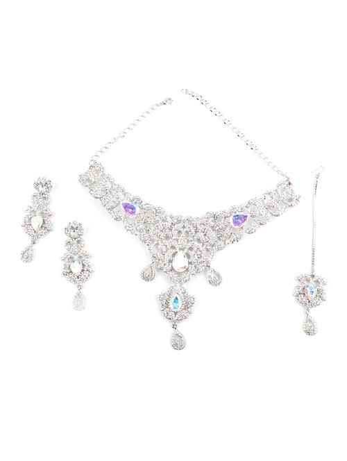 silver metal necklaces and earring - 18034497 - Very Small Image - 1