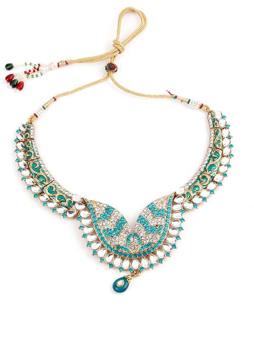 green metal necklaces and earring - 18034564 - Very Small Image - 1