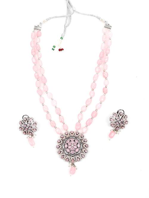 pink brass necklaces and earring - 18034667 - Very Small Image - 1
