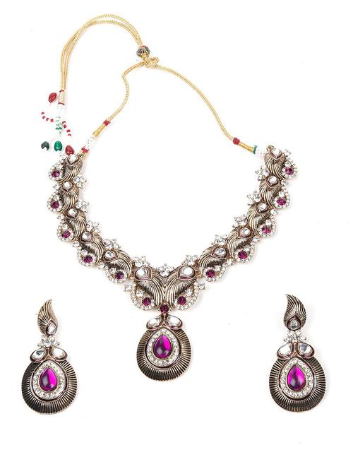 purple metal necklaces and earring - 18034679 - Very Small Image - 1