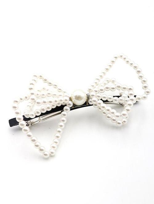 odette double bow pearl clip - 18034712 - Very Small Image - 1
