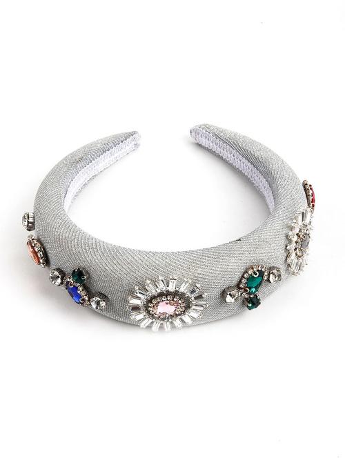 odette elegant grey hairband with multicolour rhinestone - 18034728 - Very Small Image - 1
