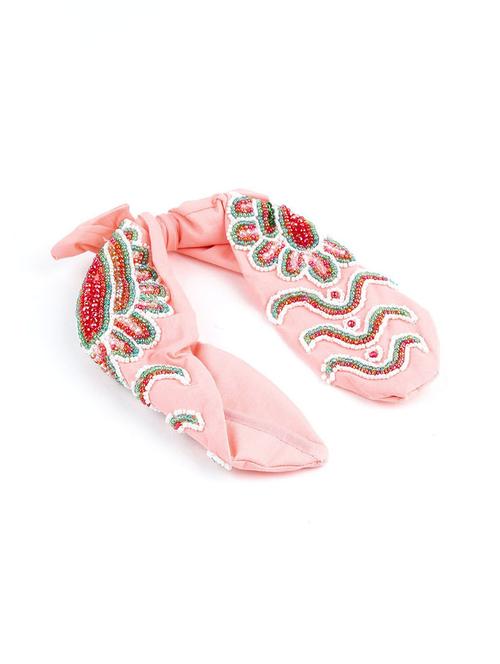 odette powder pink beads embroidery hairband - 18034732 - Very Small Image - 1