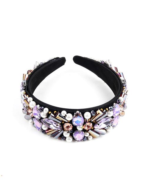 odette gorgeous black band with purple beads - 18034744 - Very Small Image - 1