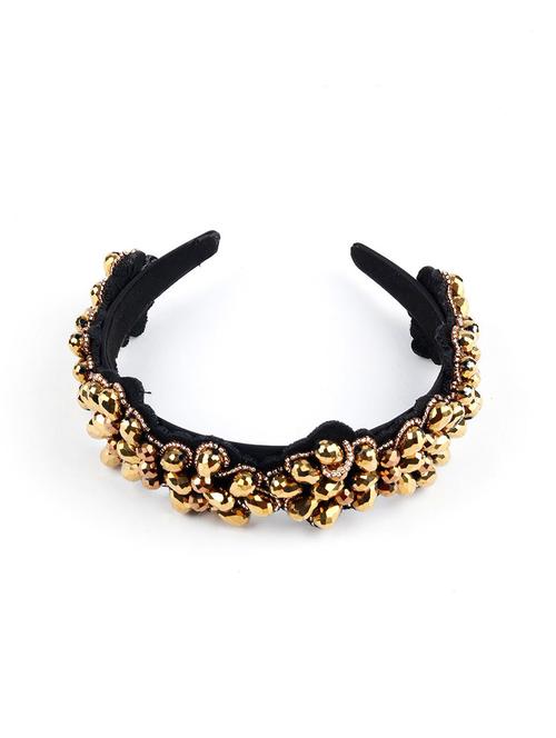 odette gold pearl on black band - 18034752 - Very Small Image - 1