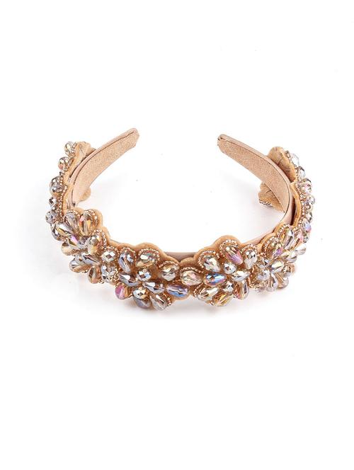 odette golden band with silver floral crystal - 18034753 - Very Small Image - 1