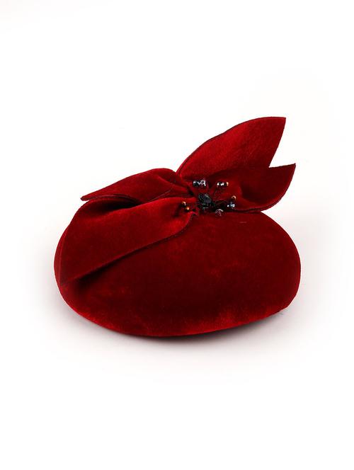 odette royal maroon round fascinator - 18034774 - Very Small Image - 1