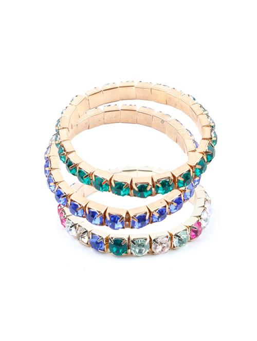 set of 3 multi colour crystalline bracelet - 18034795 - Very Small Image - 1