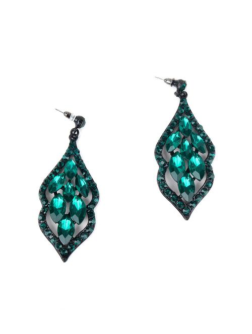 teal metal drop earring - 18034979 - Very Small Image - 1