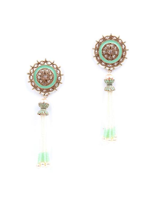 gold metal drop earring - 18034986 - Very Small Image - 1