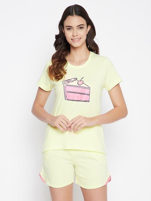 round neck printed shorts set - 18035869 - Very Small Image - 1