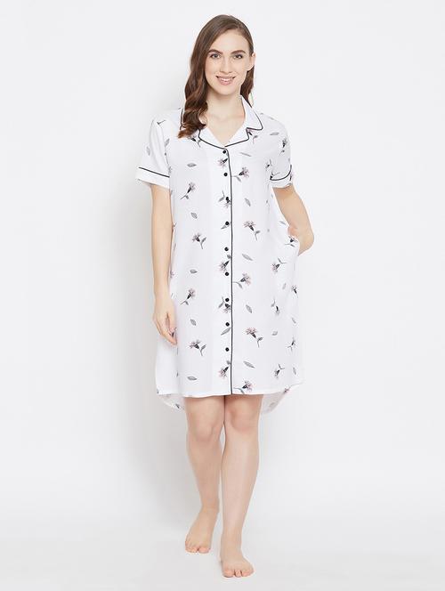 shirt collar printed sleepshirt - 18036427 - Very Small Image - 1