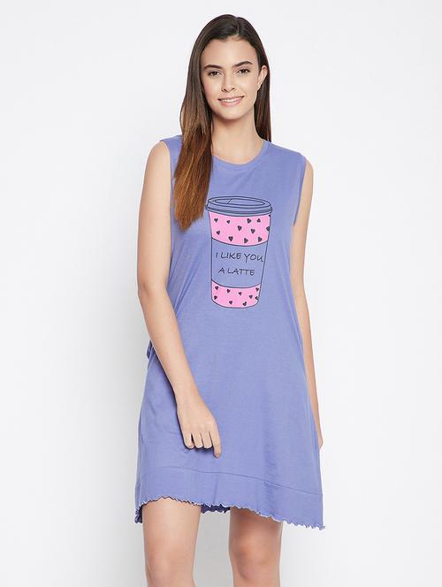 round neck printed sleepshirt - 18036455 - Very Small Image - 1