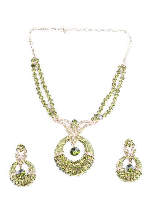 green metal necklaces and earring - 18037782 - Very Small Image - 1