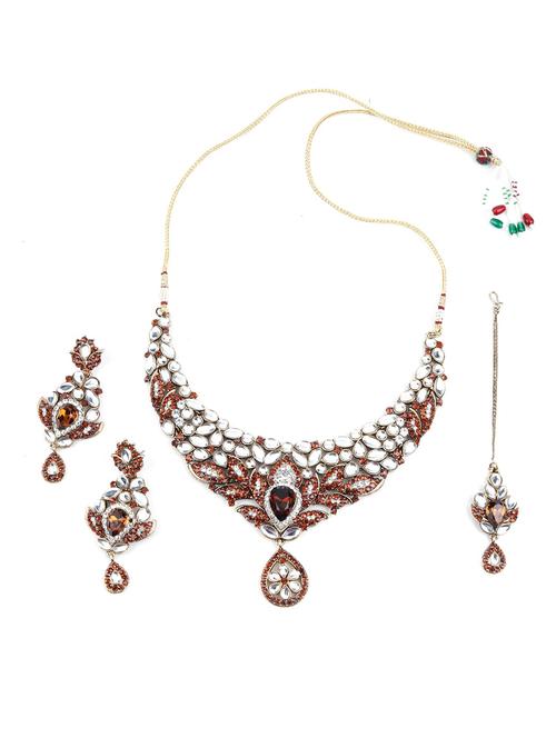 red metal necklaces and earring - 18037792 - Very Small Image - 1