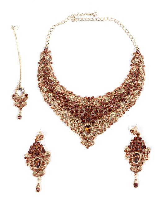 red metal necklaces and earring - 18037798 - Very Small Image - 1