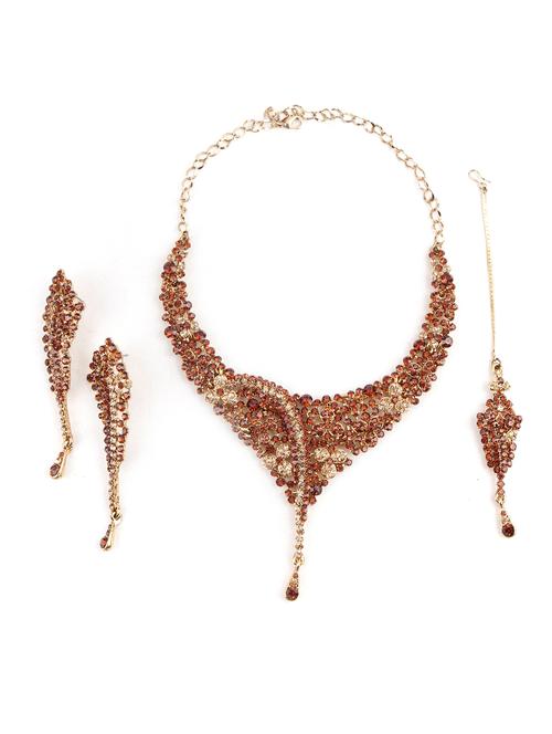 red metal necklaces and earring - 18037799 - Very Small Image - 1