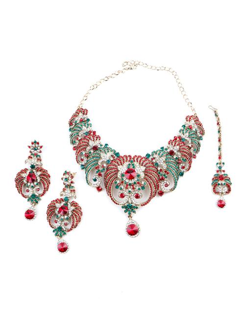 multi colored metal necklaces and earring - 18037817 - Very Small Image - 1