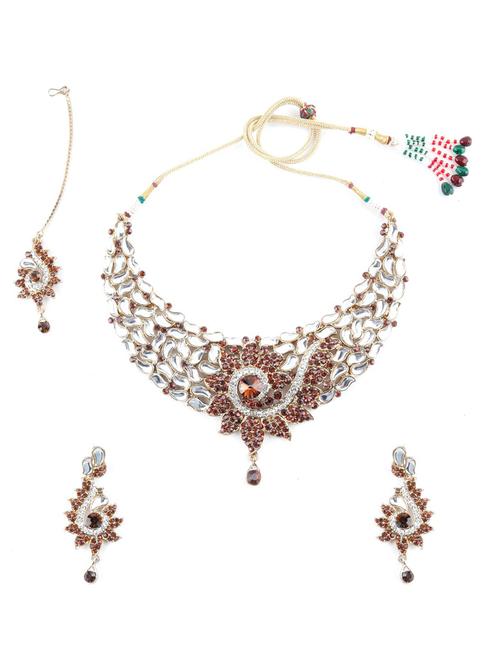 white metal necklaces and earring - 18037923 - Very Small Image - 1