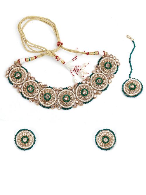 white metal necklaces and earring - 18037924 - Very Small Image - 1