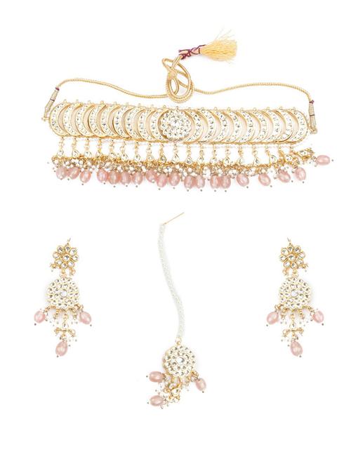 pink metal necklaces and earring - 18037930 - Very Small Image - 1