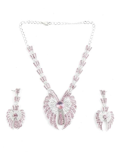pink metal necklaces and earring - 18038019 - Very Small Image - 1