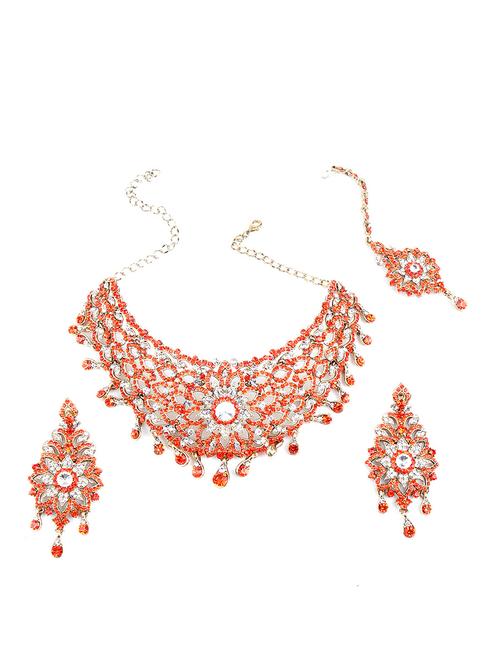 orange metal necklaces and earring - 18038023 - Very Small Image - 1