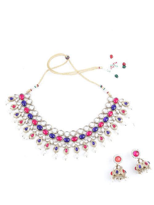 multi colored metal necklaces and earring - 18038035 - Very Small Image - 1
