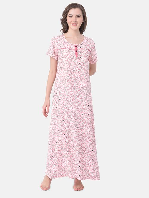 round neck printed nighty - 18038144 - Very Small Image - 1