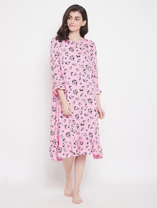 round neck printed sleepshirt - 18038148 - Very Small Image - 1