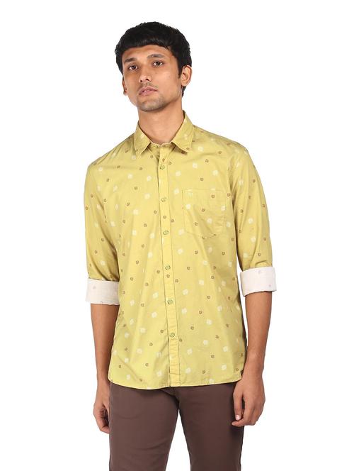 yellow printed casual shirt - 18038436 - Very Small Image - 1