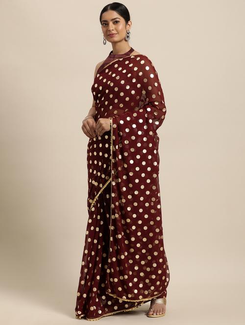 lace bordered printed saree - 18038739 - Very Small Image - 1