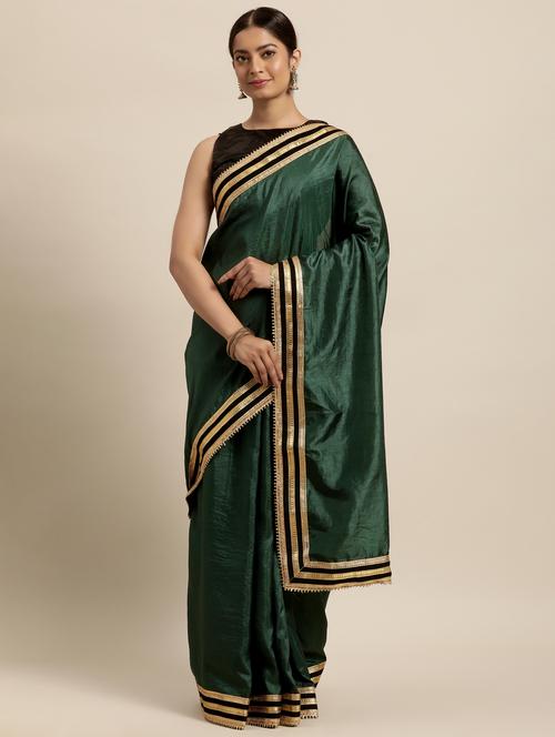 solid bordered saree - 18038745 - Very Small Image - 1
