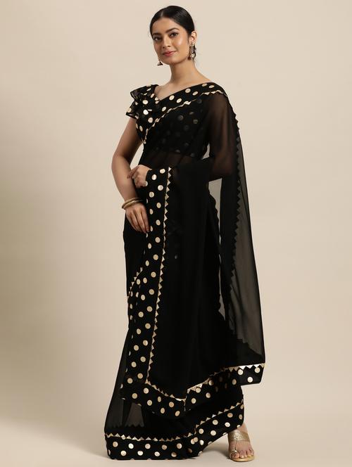 lace bordered printed saree - 18038753 - Very Small Image - 1