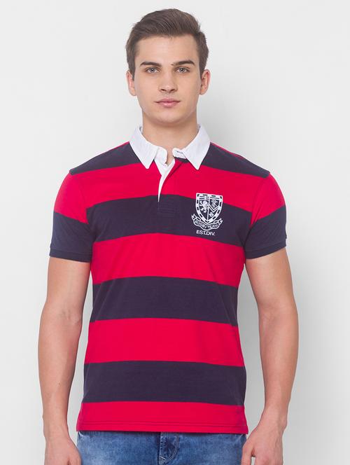 red striped polo t-shirt - 18039602 - Very Small Image - 1