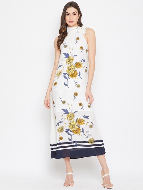 halter neck floral maxi dress - 18039657 - Very Small Image - 1