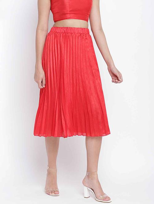 mid rise solid a-line skirt - 18039711 - Very Small Image - 1