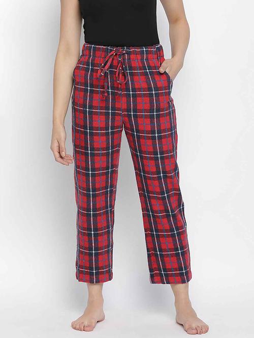 drawstring waist checkered pajama - 18039742 - Very Small Image - 1