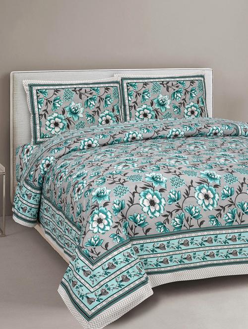texstylers cotton viscose 220 thread count 90x108 inch double bedsheet with 2 pillow covers - 18040169 - Very Small Image - 1