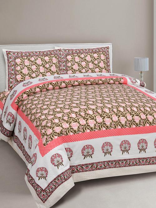 texstylers cotton viscose 220 thread count 90x108 inch double bedsheet with 2 pillow covers - 18040175 - Very Small Image - 1