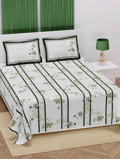 texstylers 100% cotton 220 thread count 100x108 inch king size bedsheet with 2 pillow covers - 18040195 - Very Small Image - 1