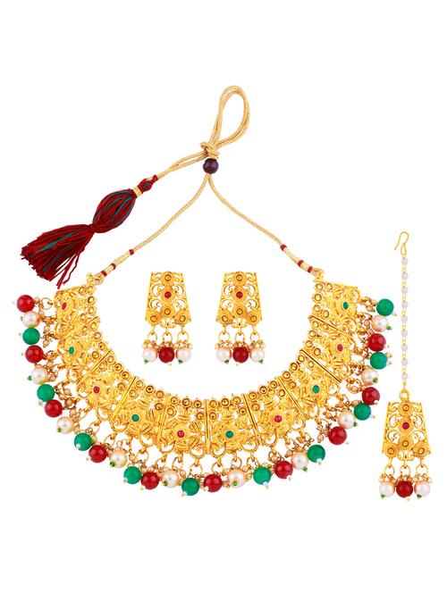 multi colored metal necklaces and earring - 18040726 - Very Small Image - 1