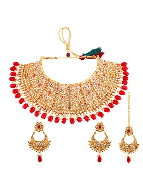 red metal necklaces and earring - 18040749 - Very Small Image - 1