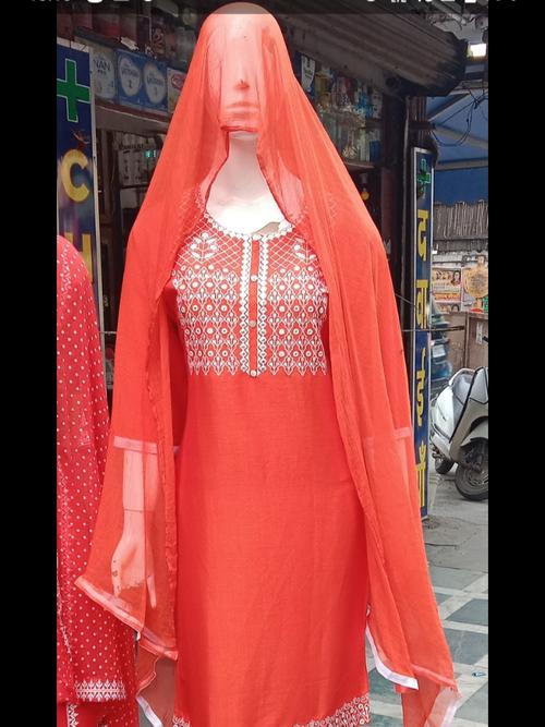 ladies kurta and pant set with - 18040937 - Very Small Image - 1