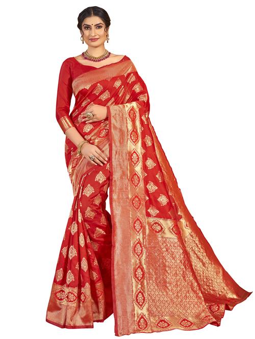jacquard work woven saree with blouse - 18041194 - Very Small Image - 1